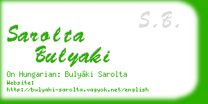 sarolta bulyaki business card