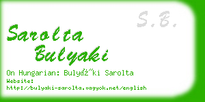 sarolta bulyaki business card